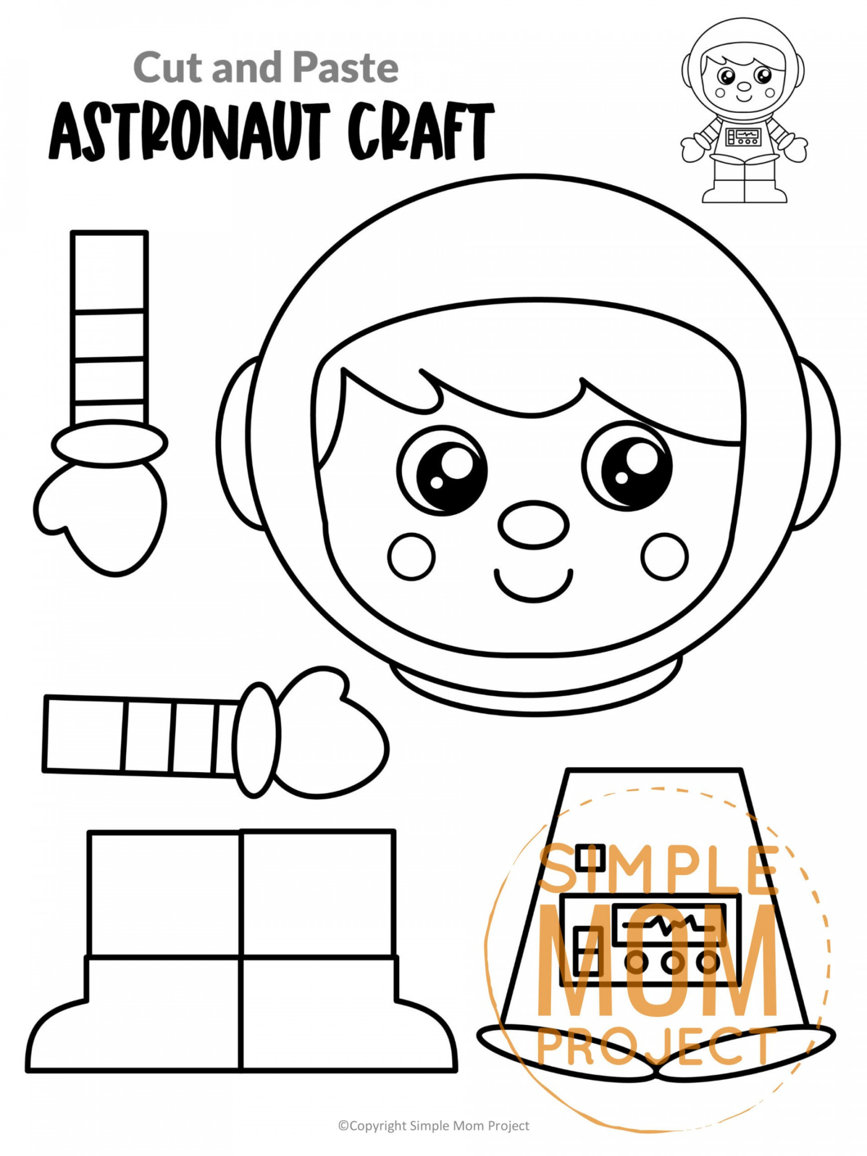 Astronaut Printable Cut and Paste Craft