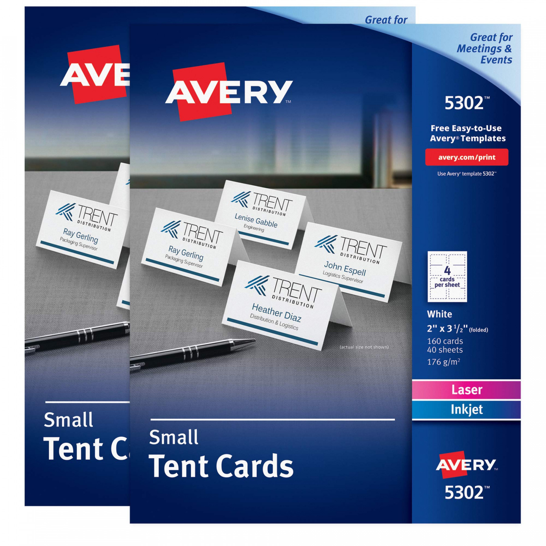 Avery Printable Small Tent Cards, " x