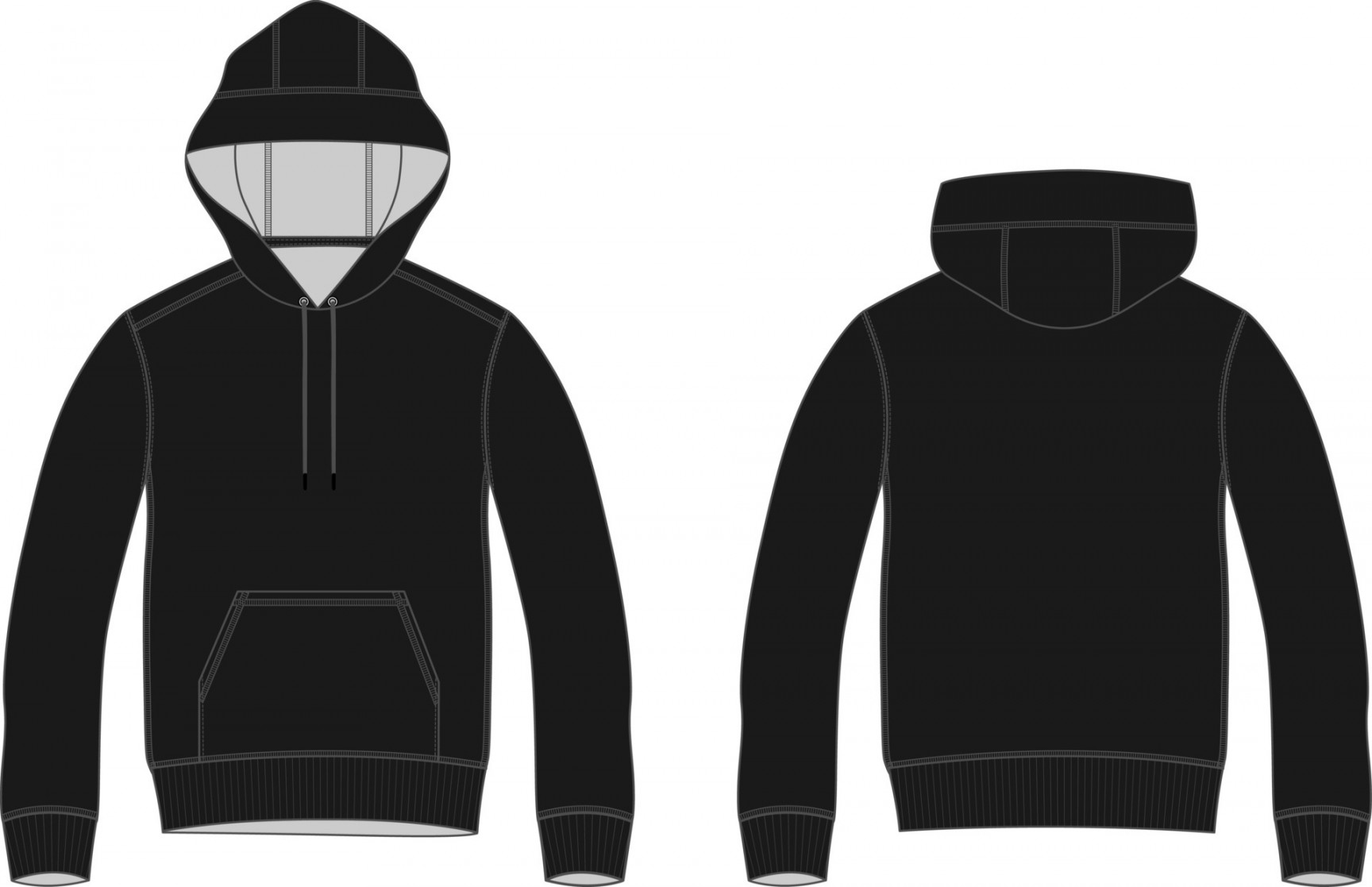 Black Hoodie Template Vector Art, Icons, and Graphics for Free