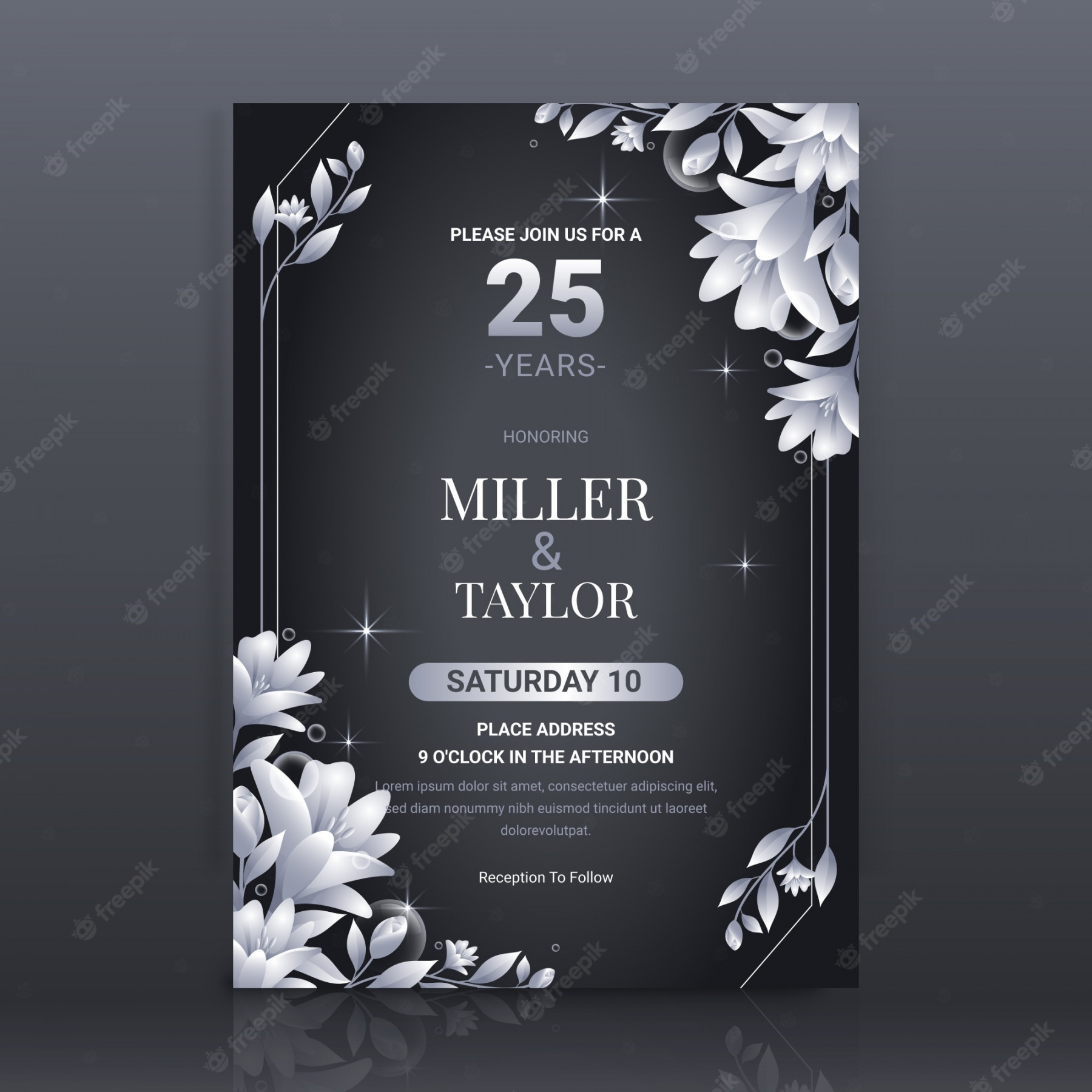 Black Silver Invitation Images - Free Download on Freepik