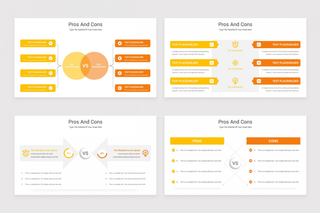 Comparison - Pros And Cons PowerPoint Template  Nulivo Market