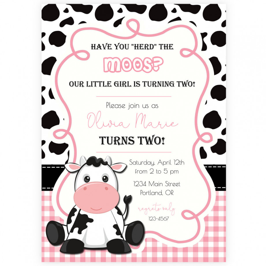 Cow Birthday Party Invitation  Forever Your Prints