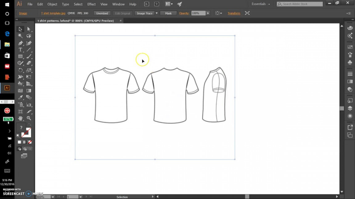 downloading the tshirt template in Illustrator