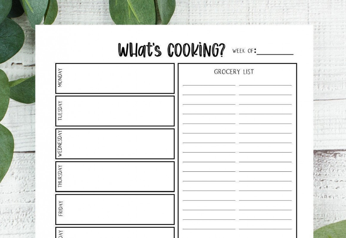 EDITABLE Weekly Meal Plan Meal Plan Template Meal Plan - Etsy