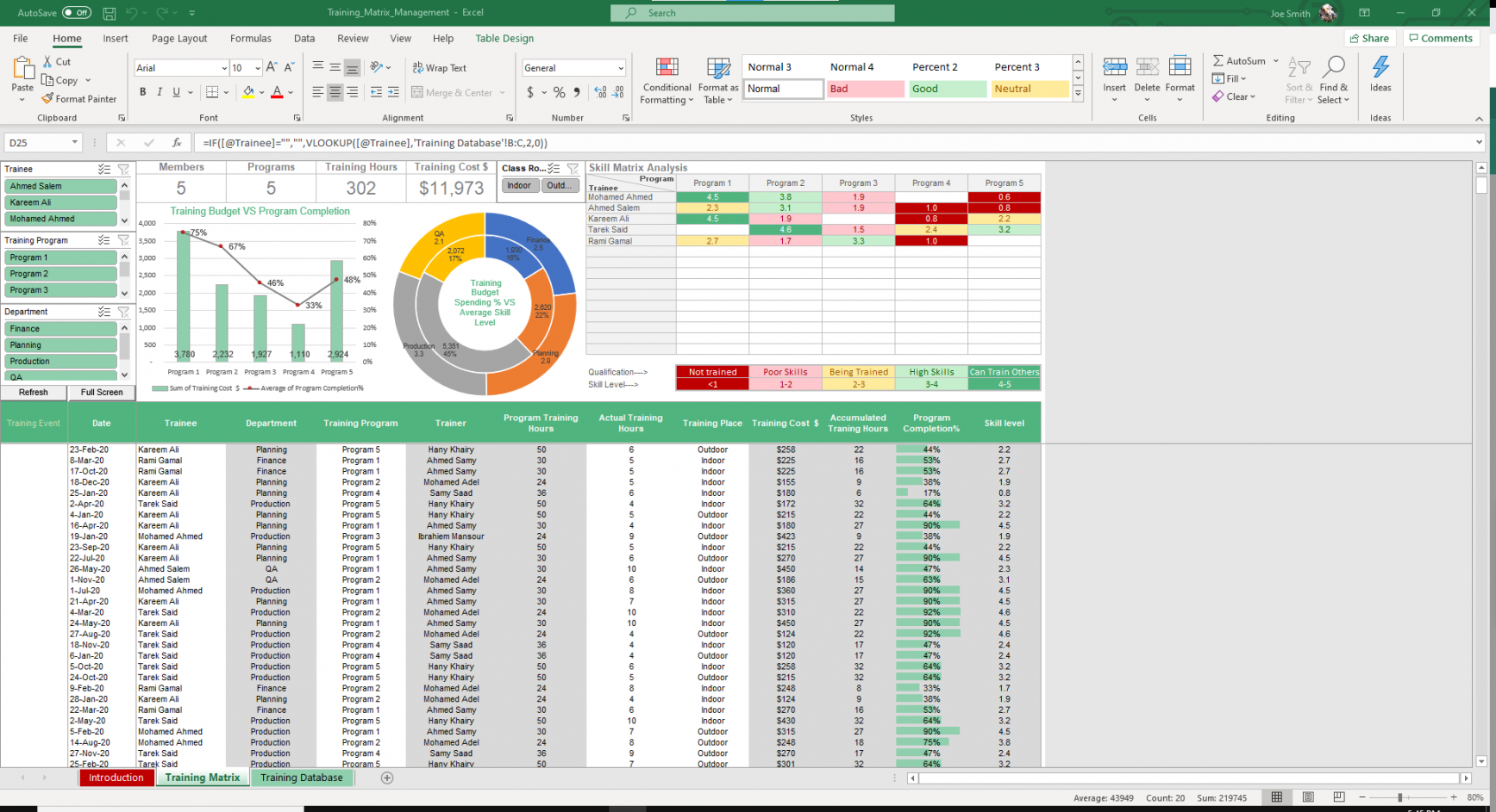 Employee Training Tracker Excel Template - Simple Sheets