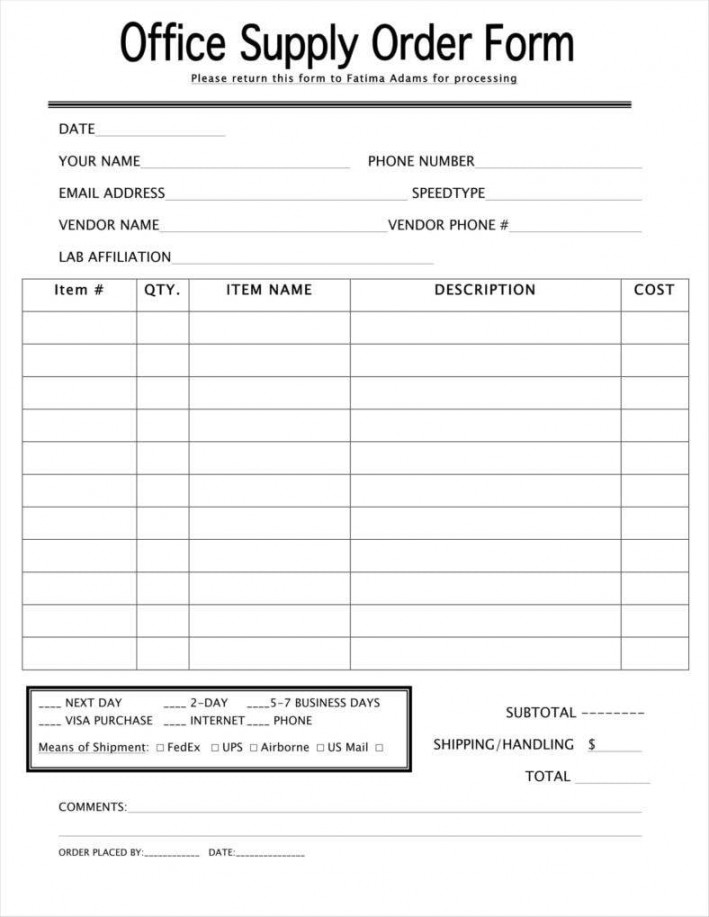 + Equipment Order Form Templates  Free PDF, Excel Format Download