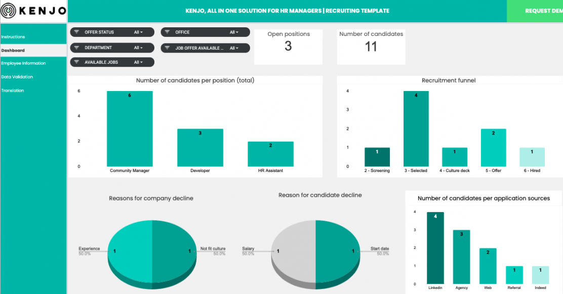 Excel recruitment tracker template  Kenjo