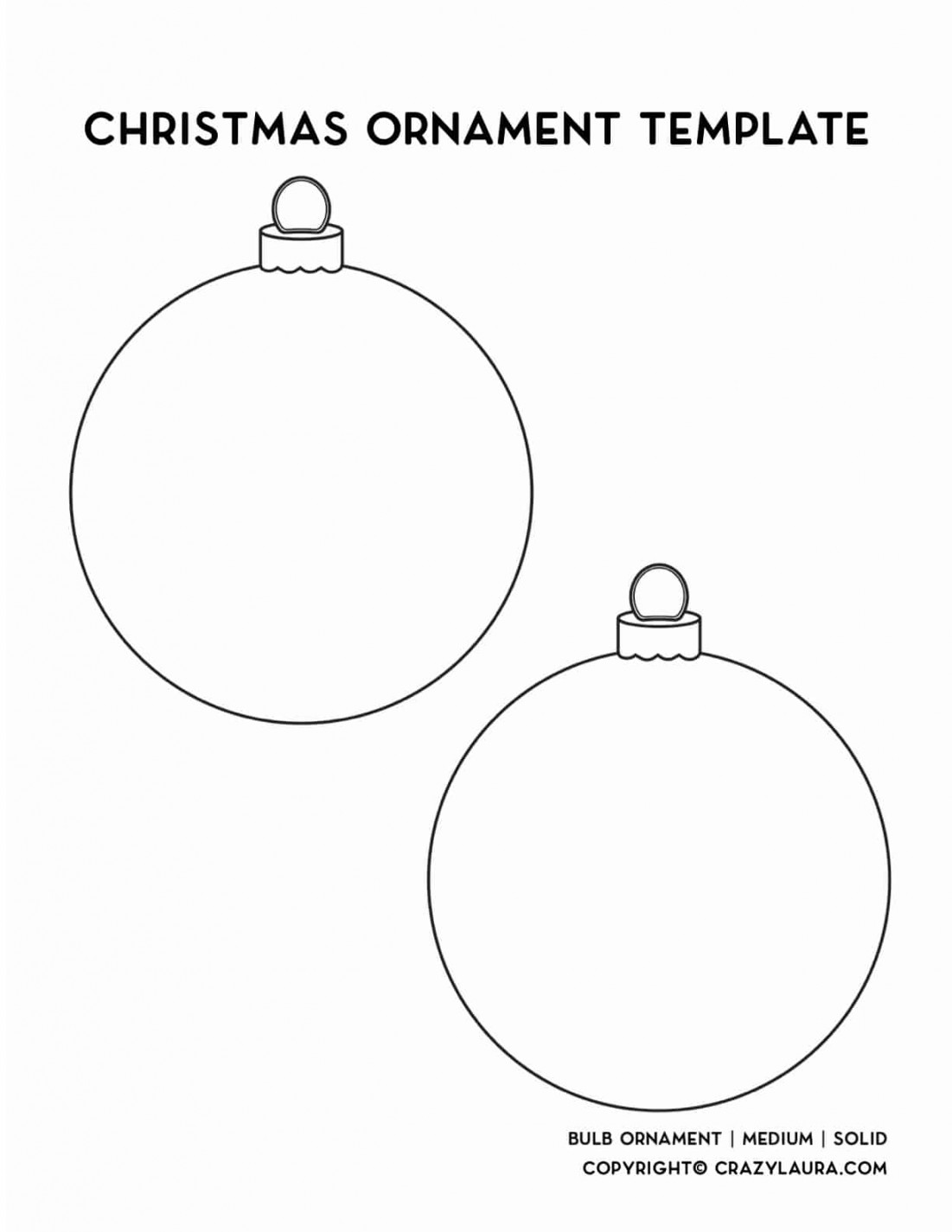 Free Christmas Ornament Template Printables & Outlines - Crazy Laura