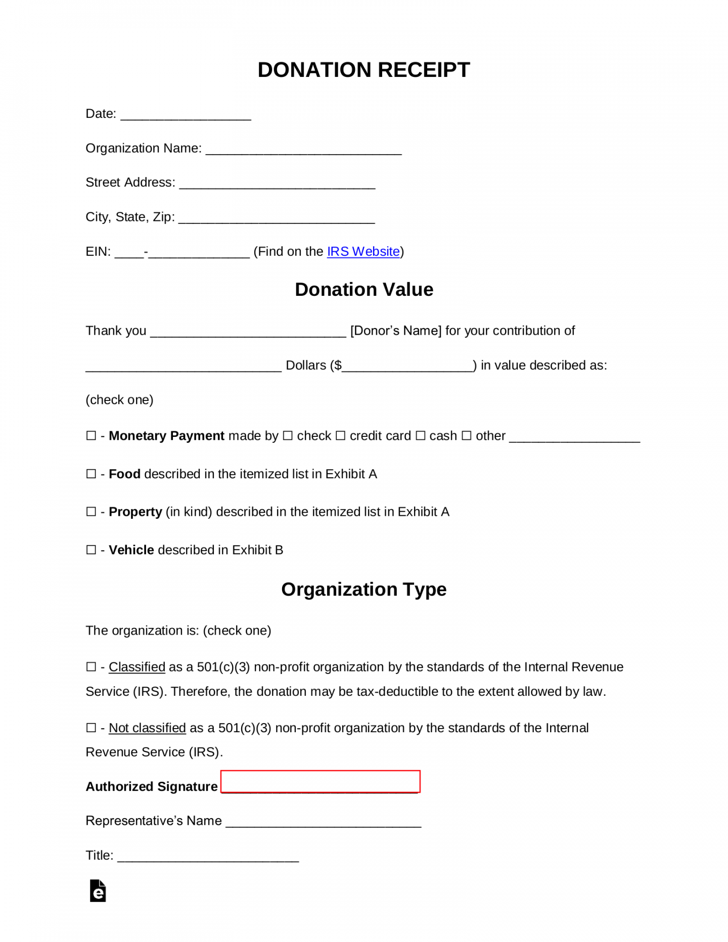 Free Donation Receipt Templates  Samples - PDF  Word – eForms