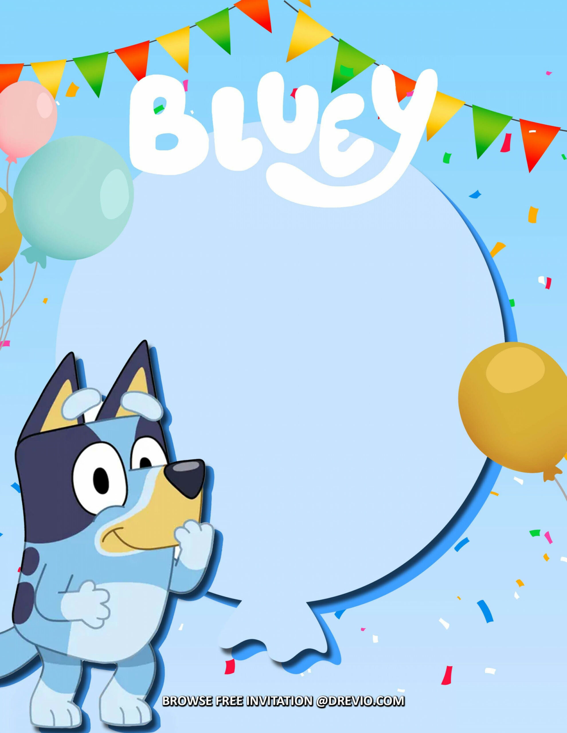 FREE Invitations) Bluey Birthday Invitations + Party Ideas