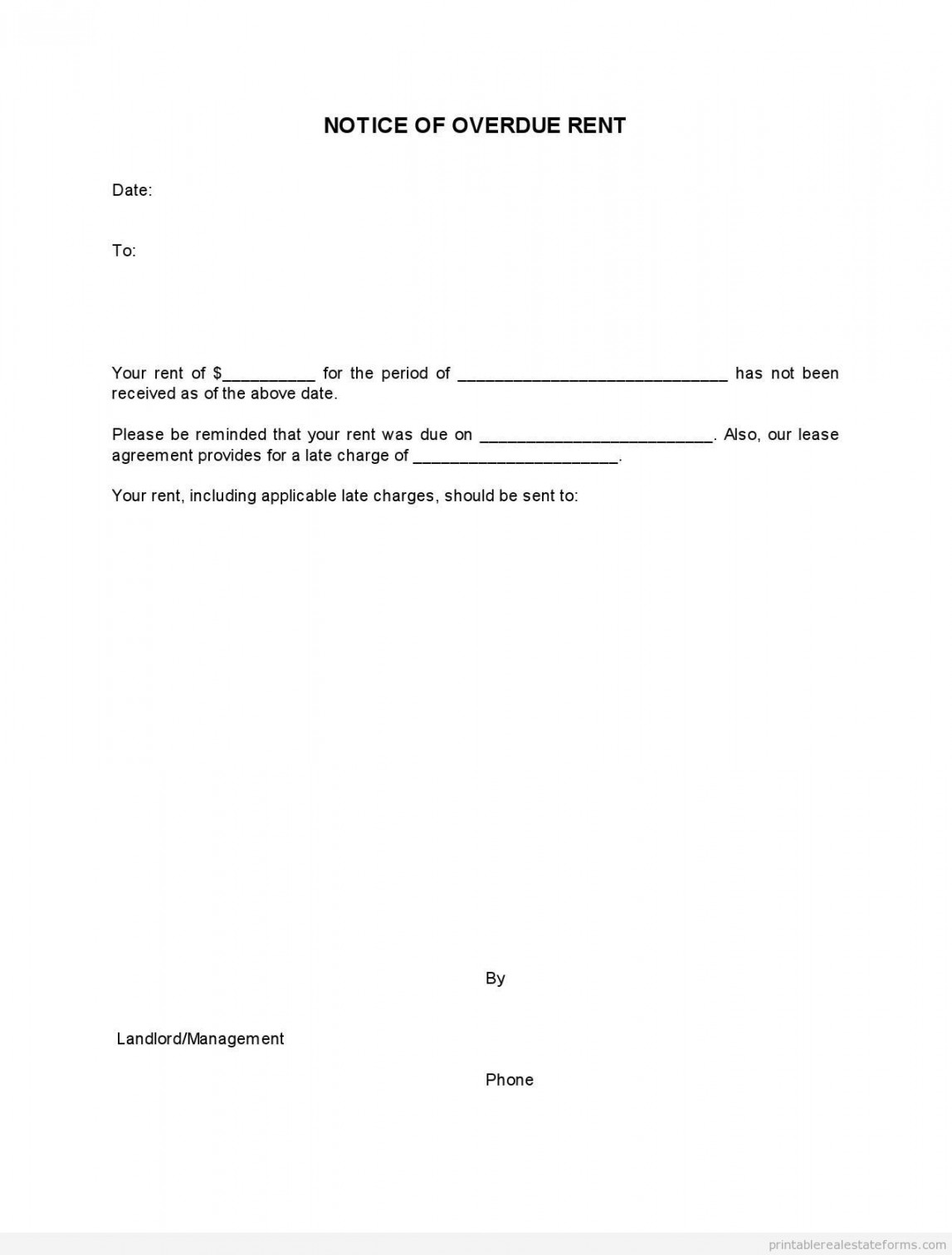 FREE NOTICE OF OVERDUE RENT FORM  Printable Real Estate Forms