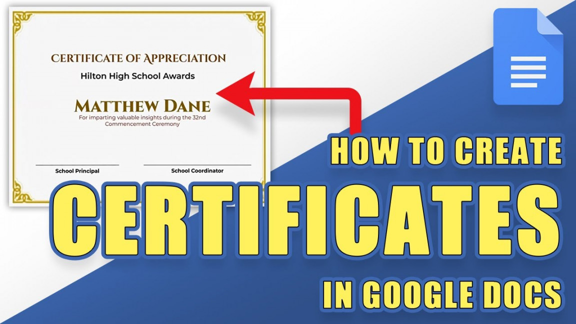 How to Create a Printable CERTIFICATE/AWARD Using Google Docs (Custom and  Templates)