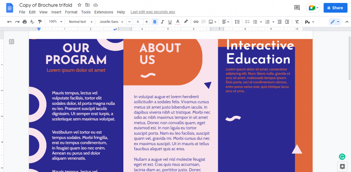 How to Make a Brochure or Pamphlet in Google Docs