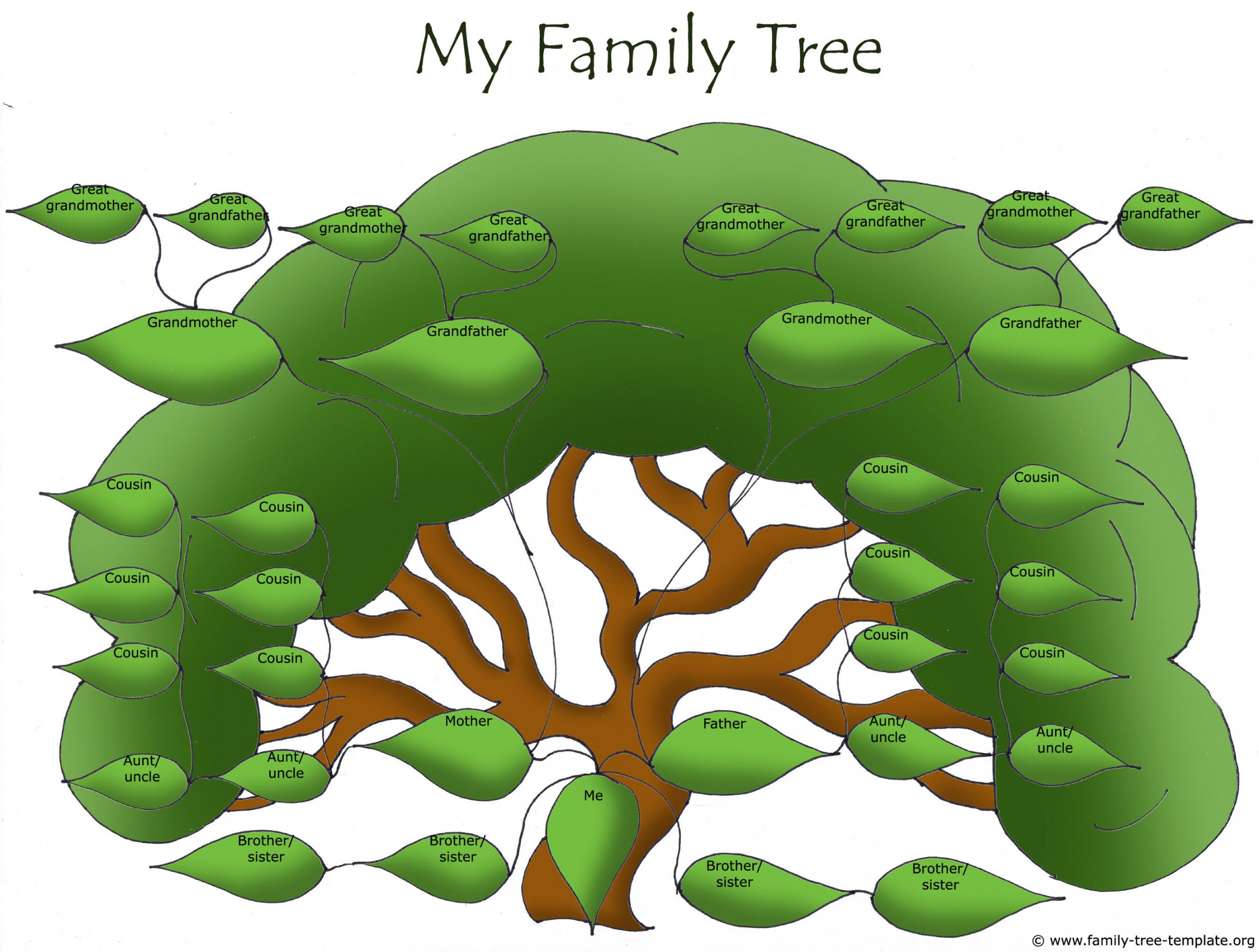 Huge family tree for extended family  Family tree template, Free