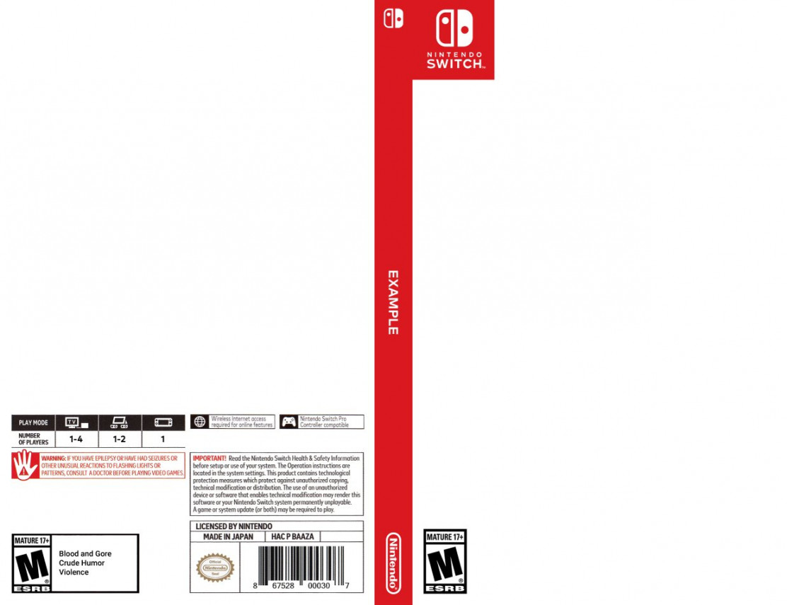 Nintendo Switch Game Cover Template  PSD Templates