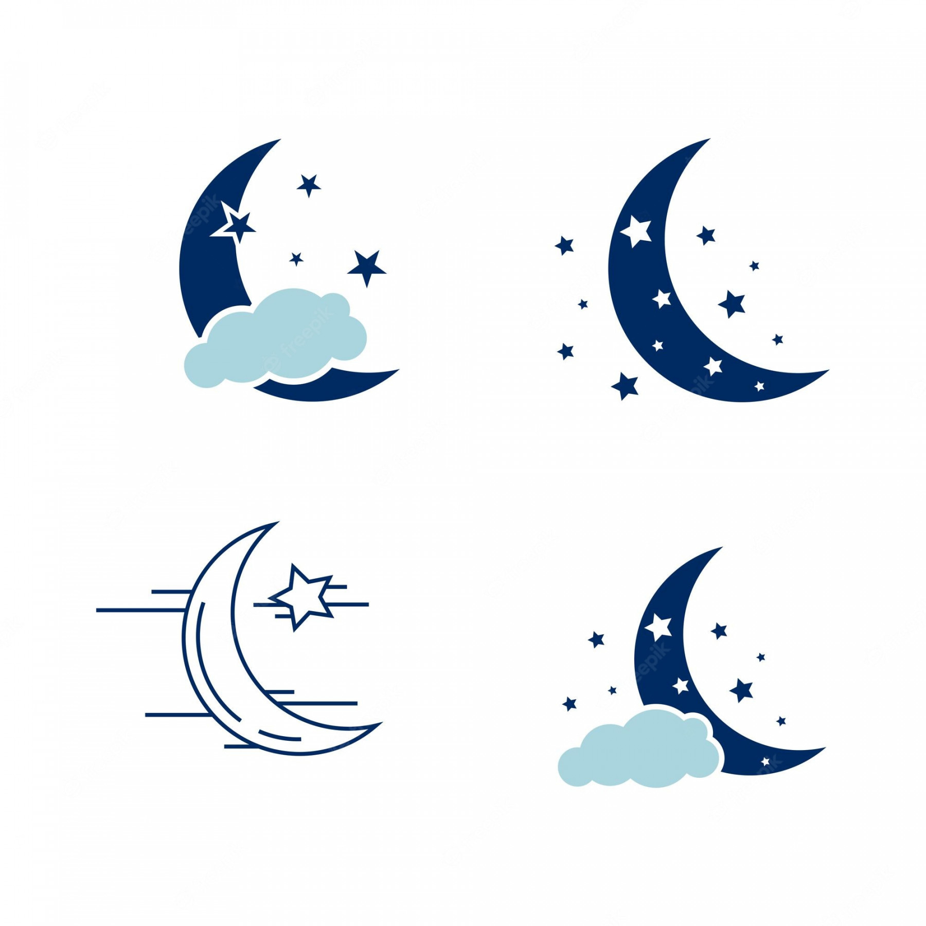 Premium Vector  Moon and stars icon design template vector