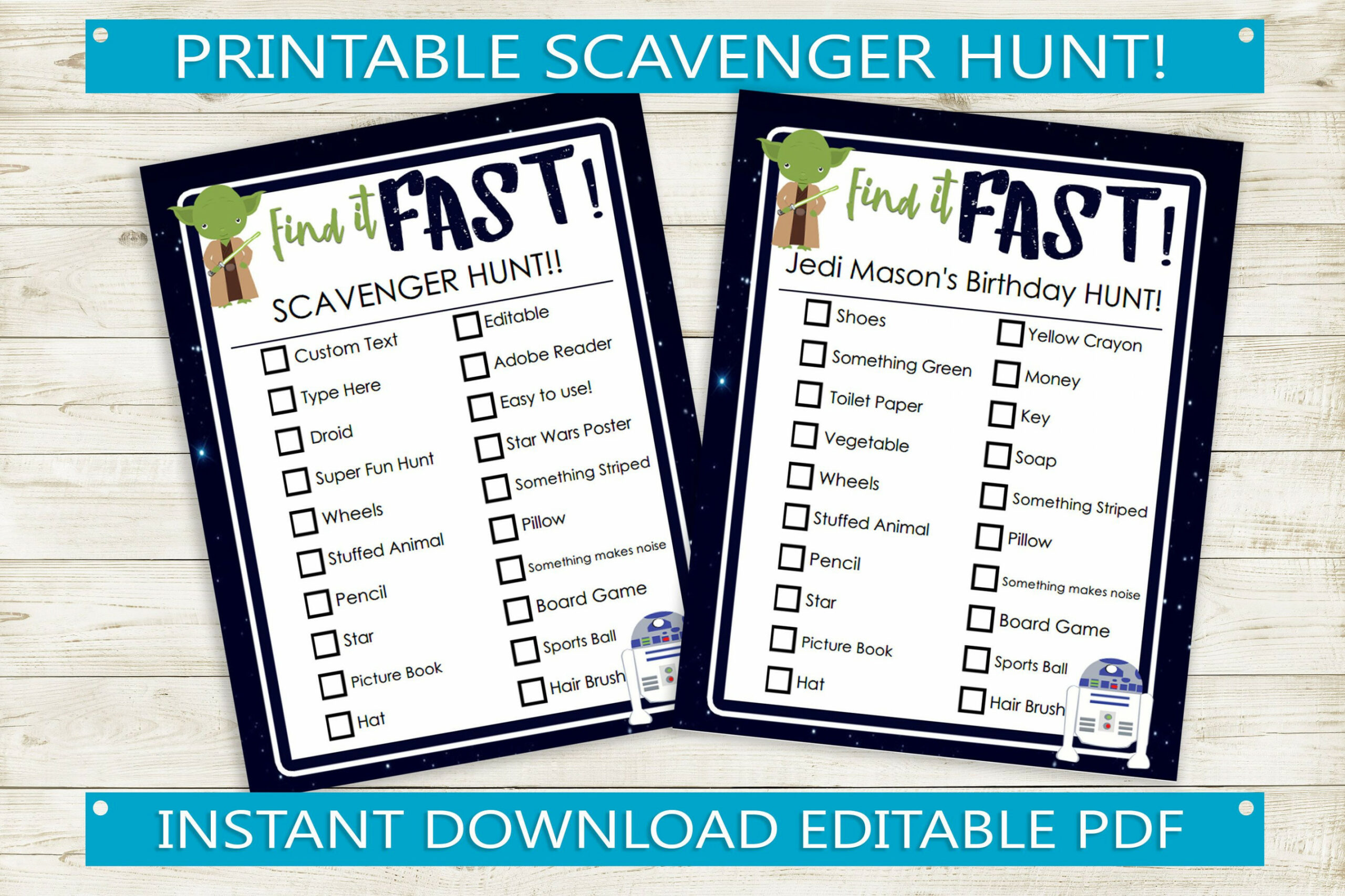 Printable & Editable Scavenger Hunt Space Wars // Birthday - Etsy