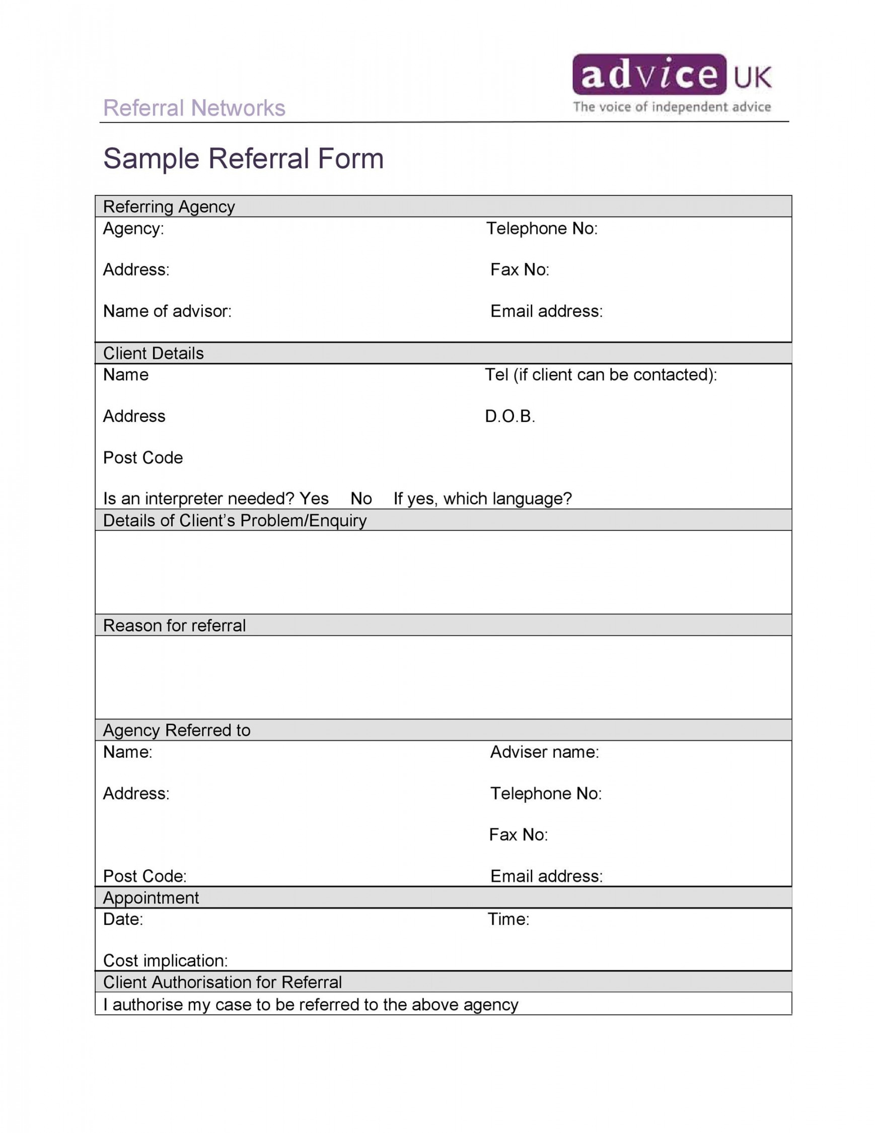 Referral Form Templates [Medical & General] ᐅ TemplateLab