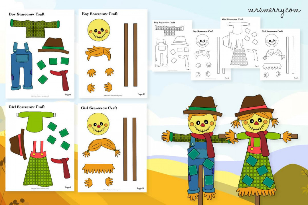 Scarecrow Template  Cut and Paste Printable Craft  Mrs