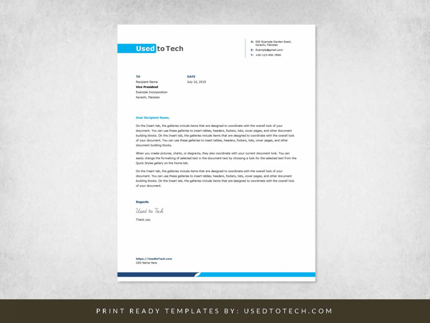 Simple and clean Word letterhead template - free - Used to Tech