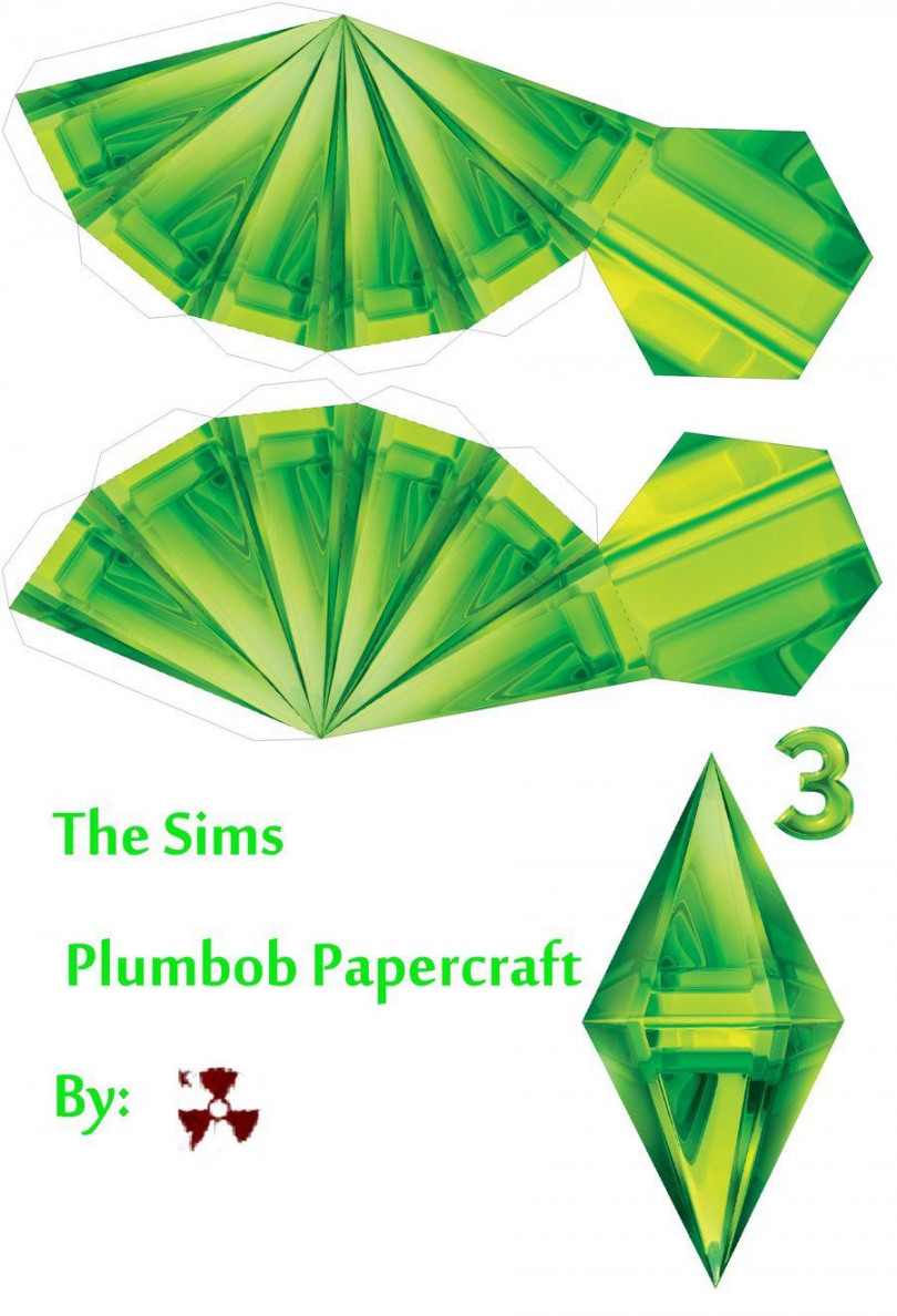 The Sims Plumbob Papercraft Template Designed by killero Hit the