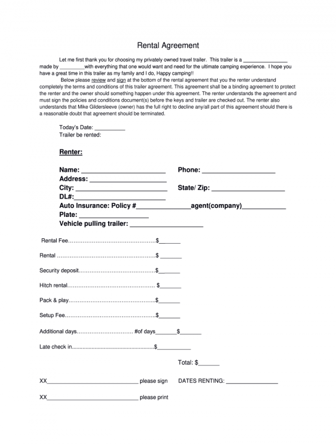 Trailer rental agreement forms: Fill out & sign online  DocHub