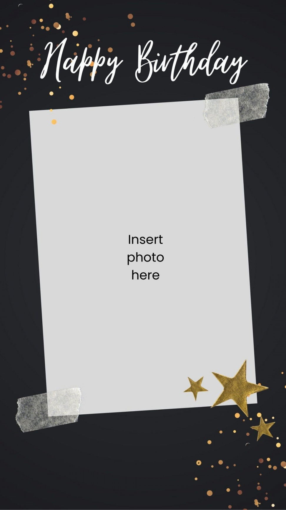 aesthetic happy birthday instagram story template black  Happy