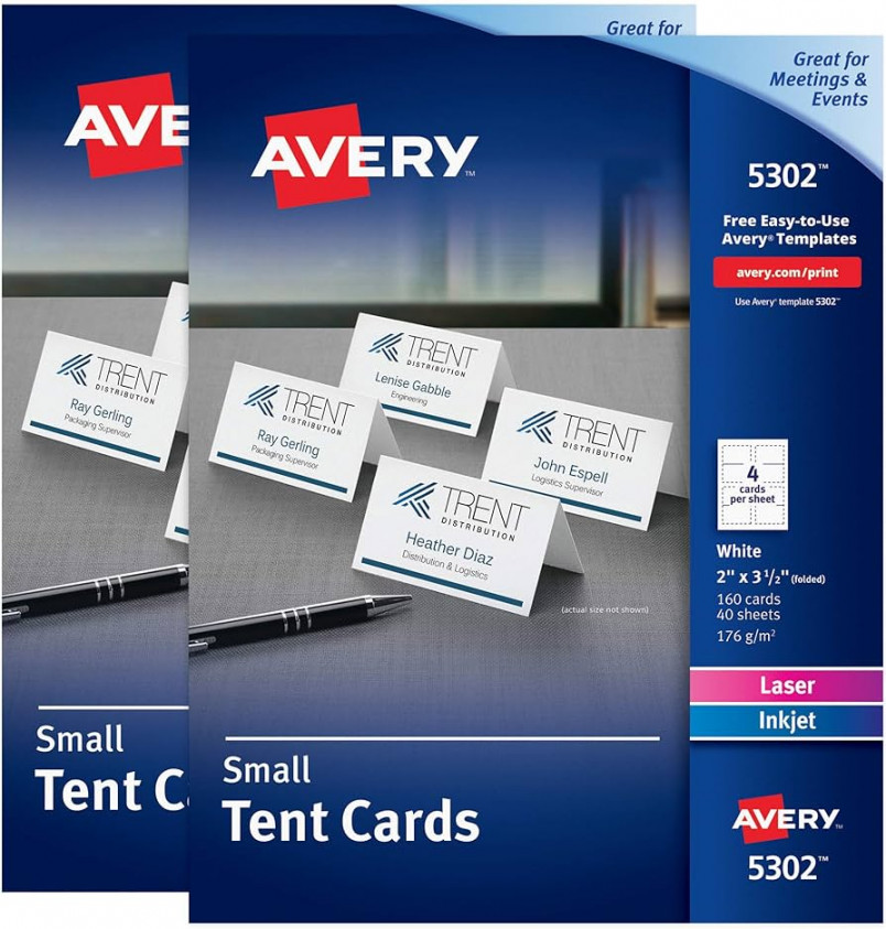 Avery Printable Small Tent Cards, " x