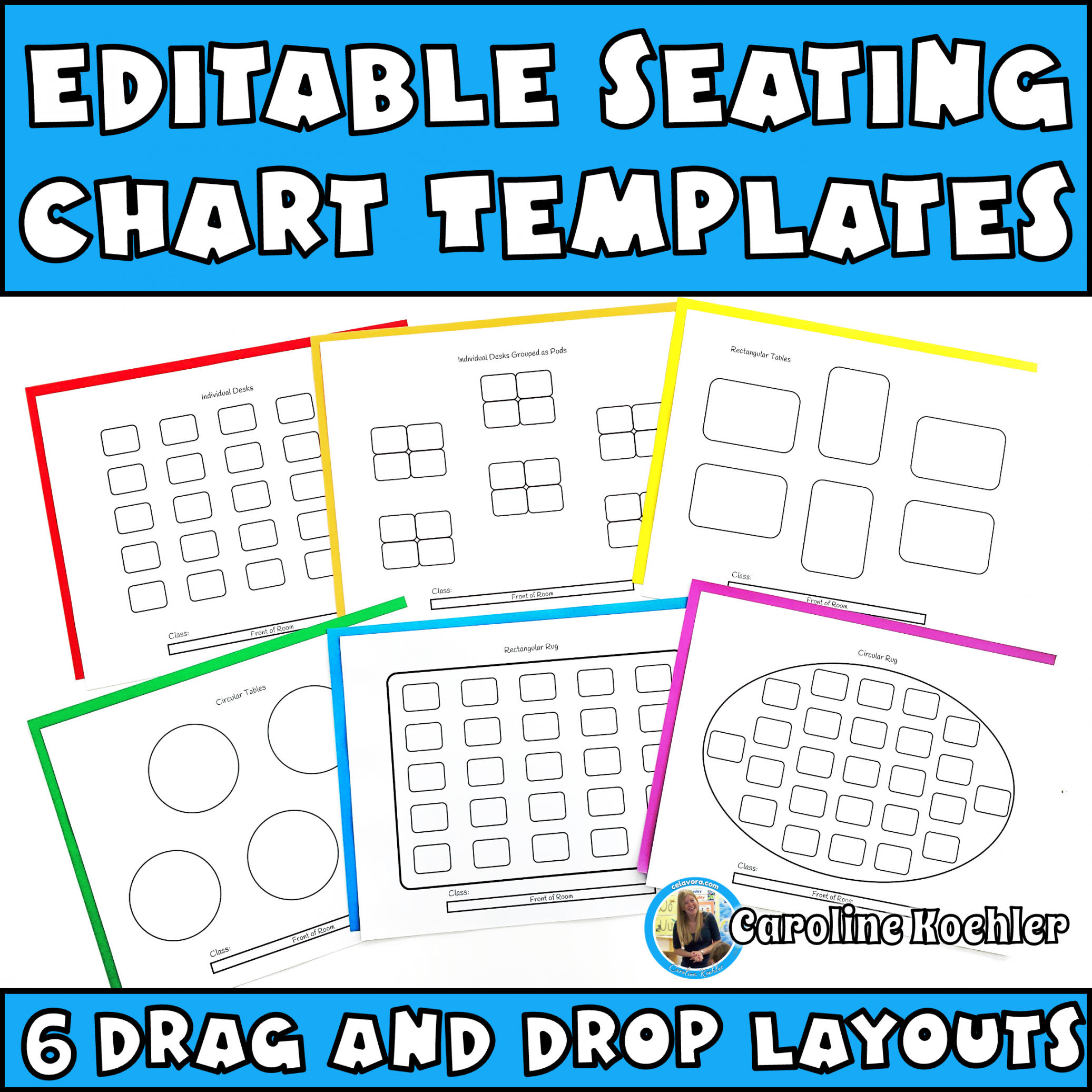 Back to School Seating Chart Editable Classroom Templates  Desks, Tables,  Rugs - Caroline Koehler at Celavora Education