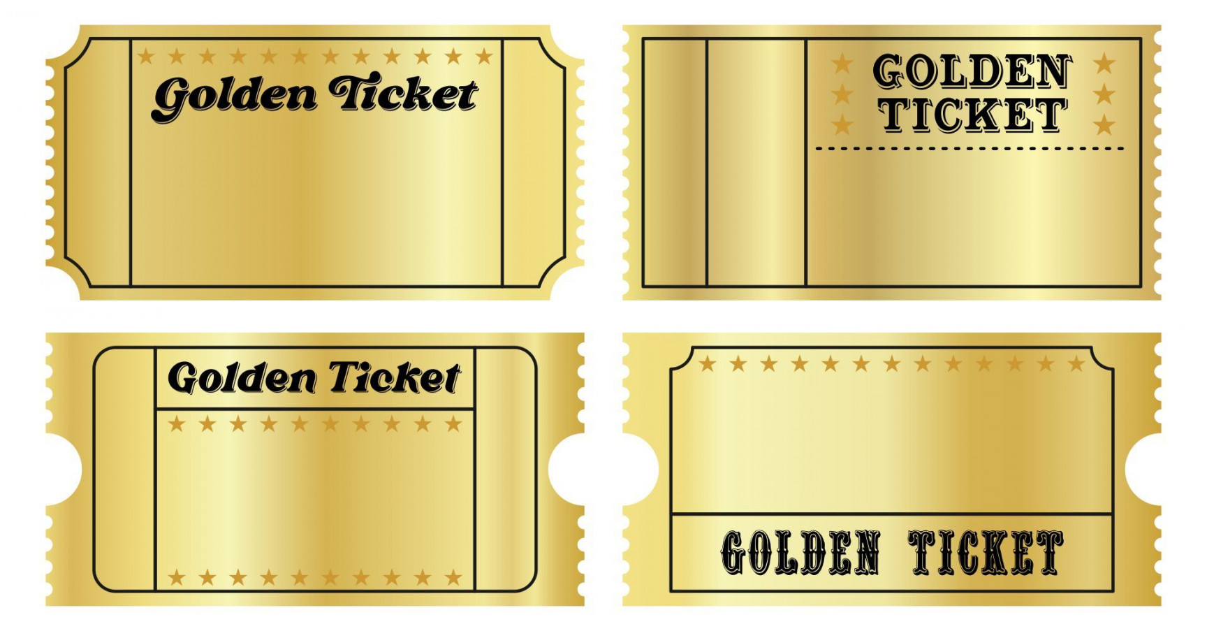 Best Printable Blank Tickets in   Golden ticket template