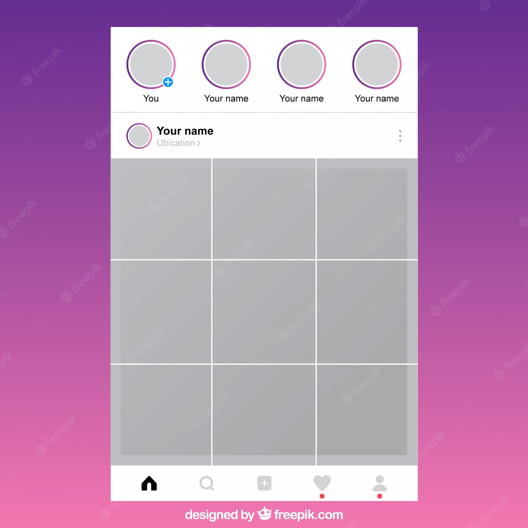 Blank Instagram Profile Template - Free Vectors & PSDs to Download