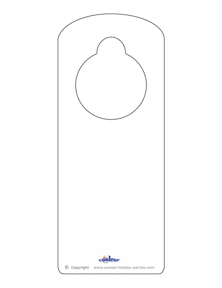 Blank Printable Doorknob Hanger Template  Door hanger template