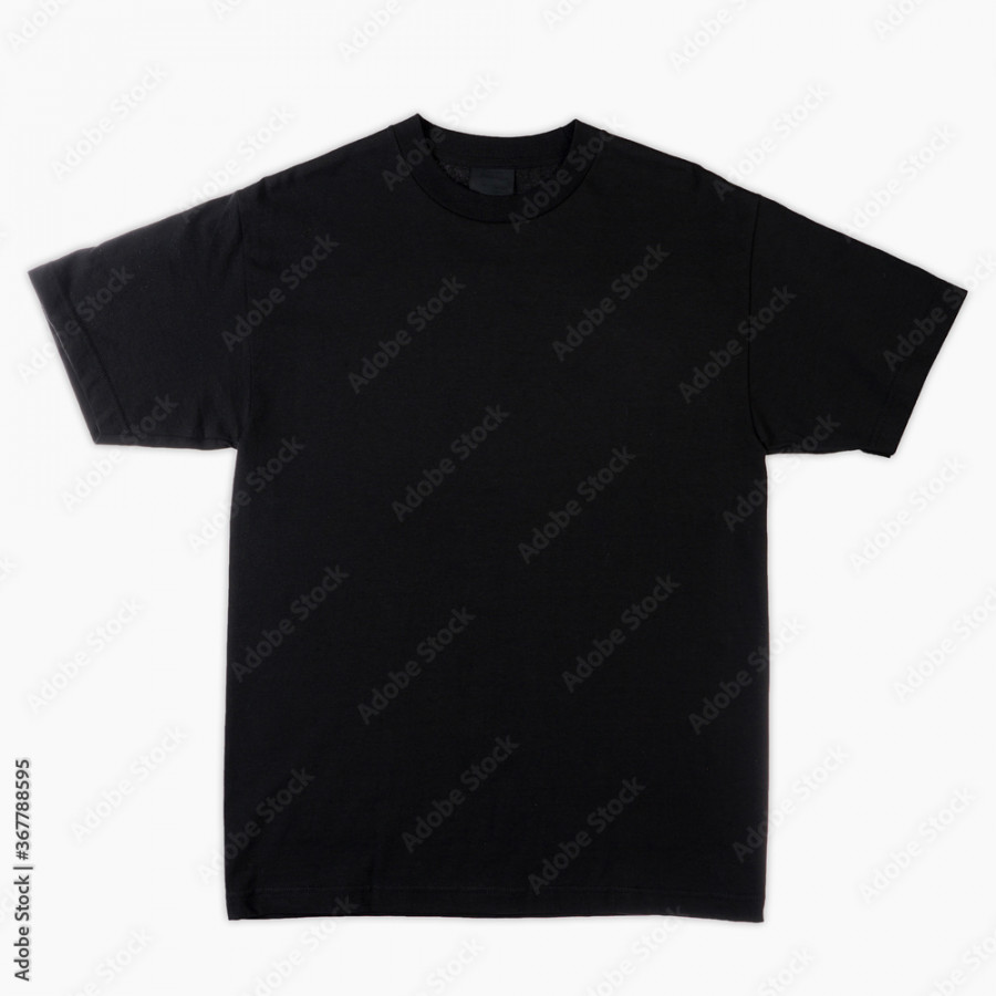 Blank T-Shirt color black template front and back view