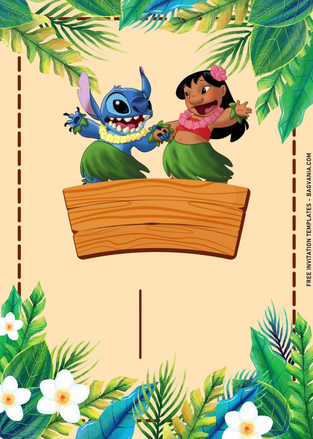 + Blissful Summer Hula Lilo & Stitch Birthday Invitation