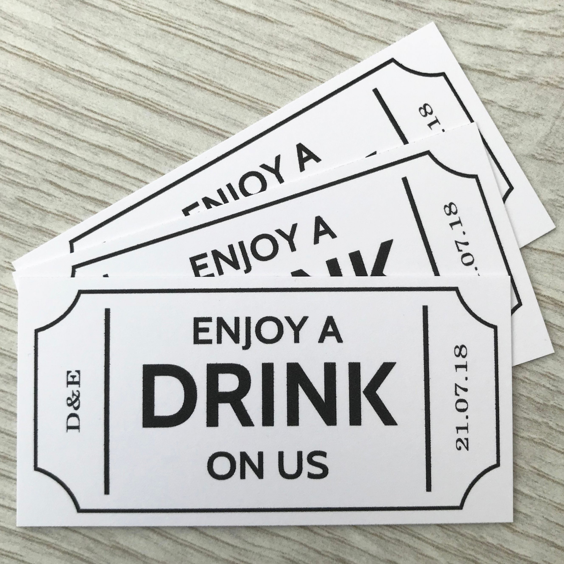 Drink Tickets Tokens Coupon Personalised Wedding Party Bar - Etsy