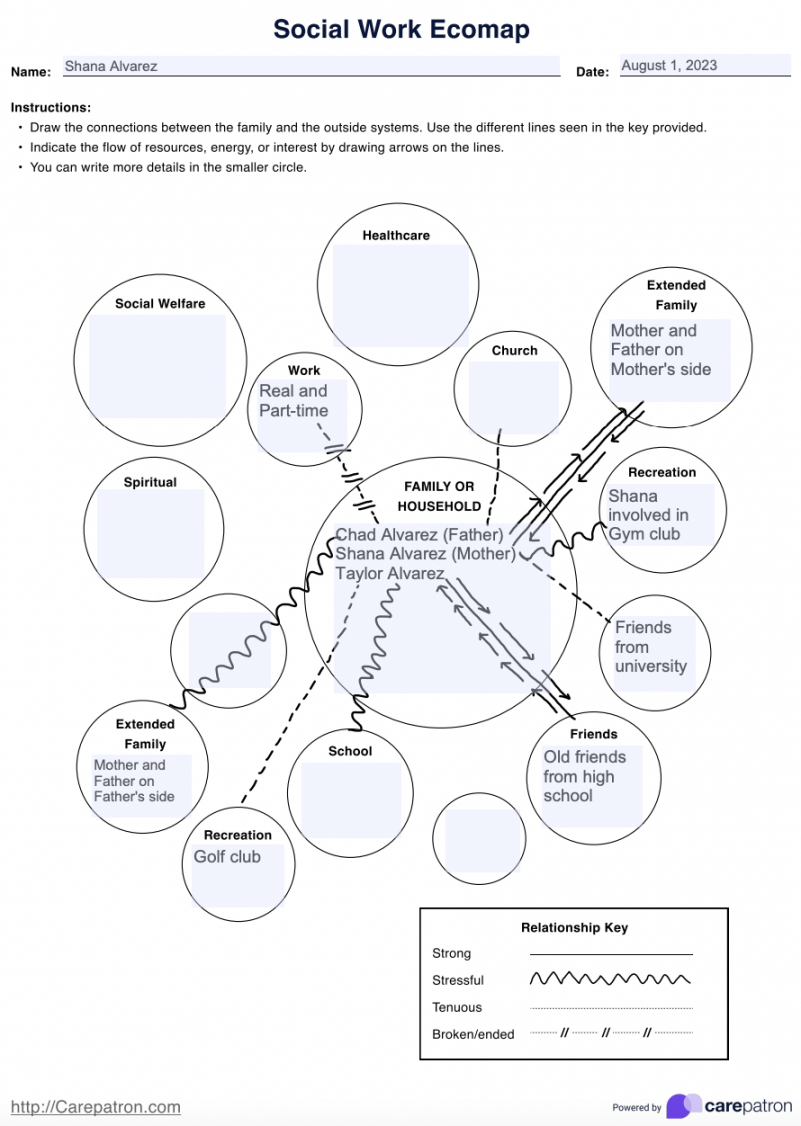 Ecomap Social Works & Example  Free PDF Download