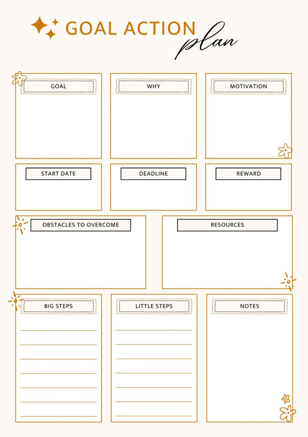 Free and customizable goals templates