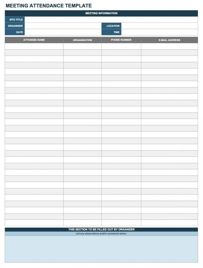 Free Attendance Spreadsheets and Templates  Smartsheet