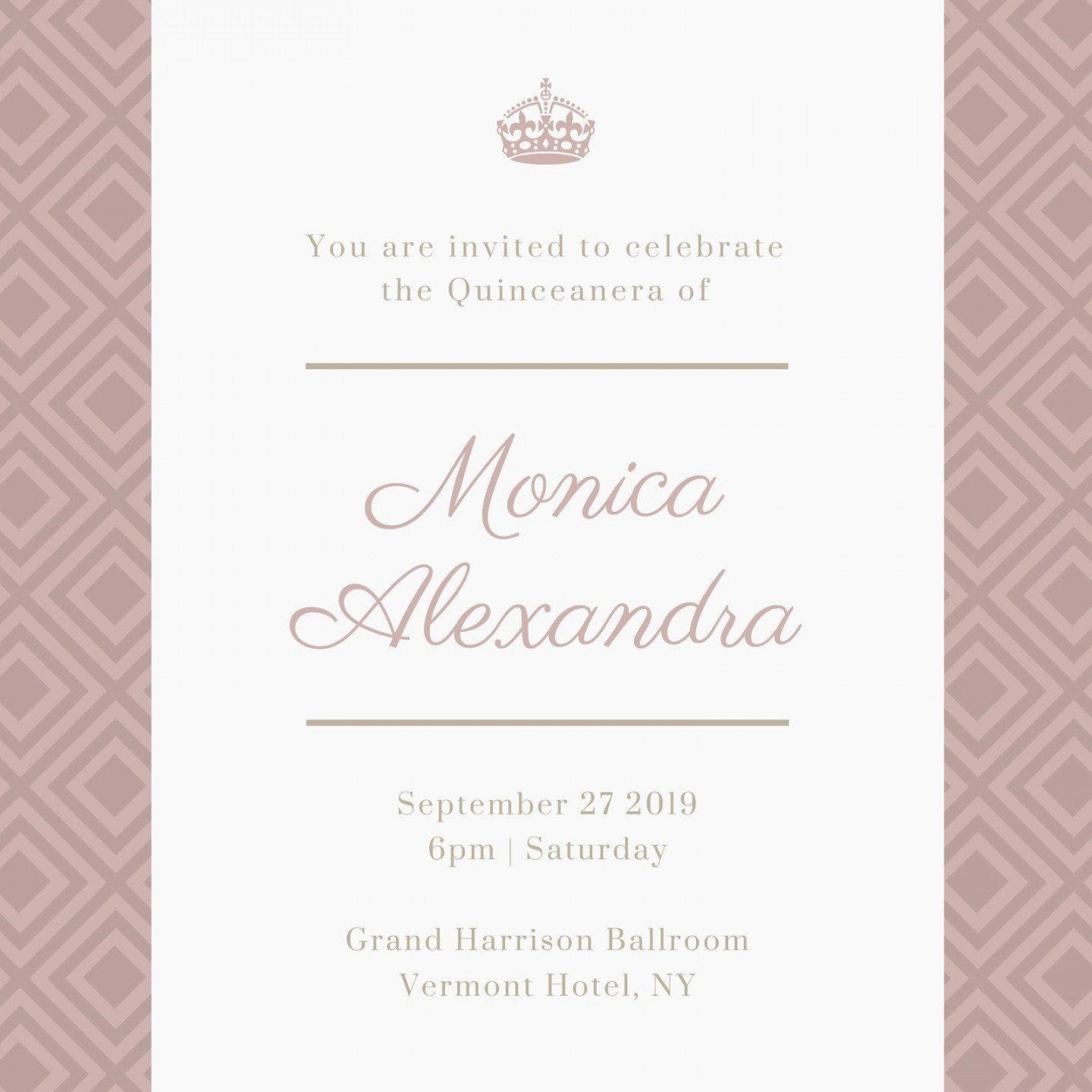 Free custom printable quinceañera invitation templates  Canva