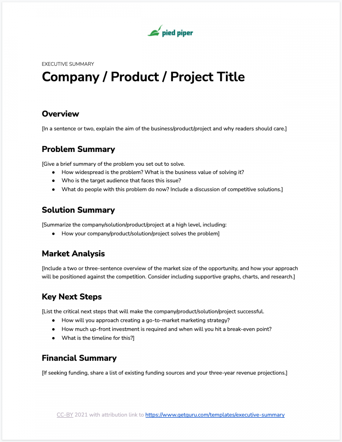 Free Executive Summary Template [PDF + Masterful Examples]  Guru