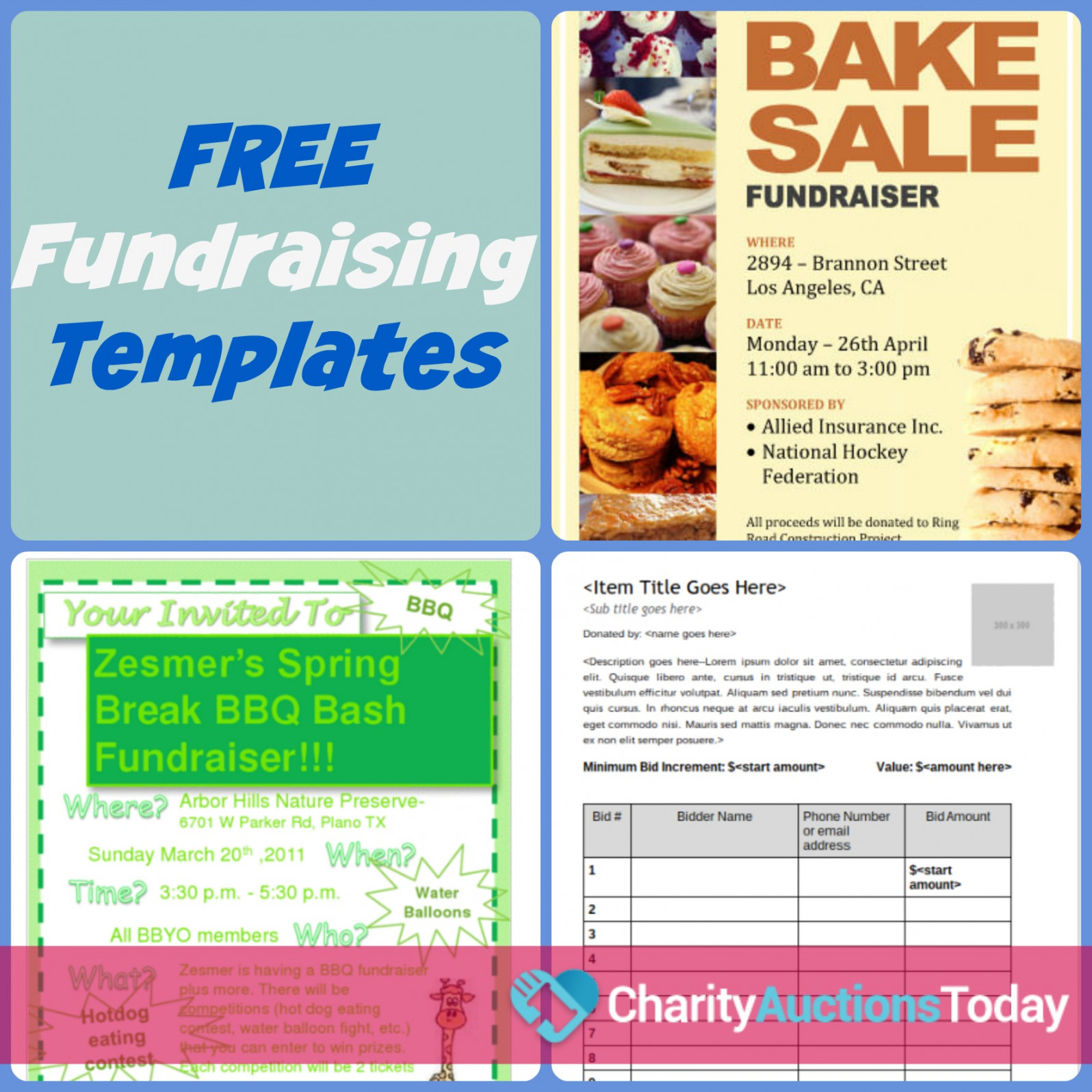 Free Fundraiser Flyer Template  CharityAuctionsToday