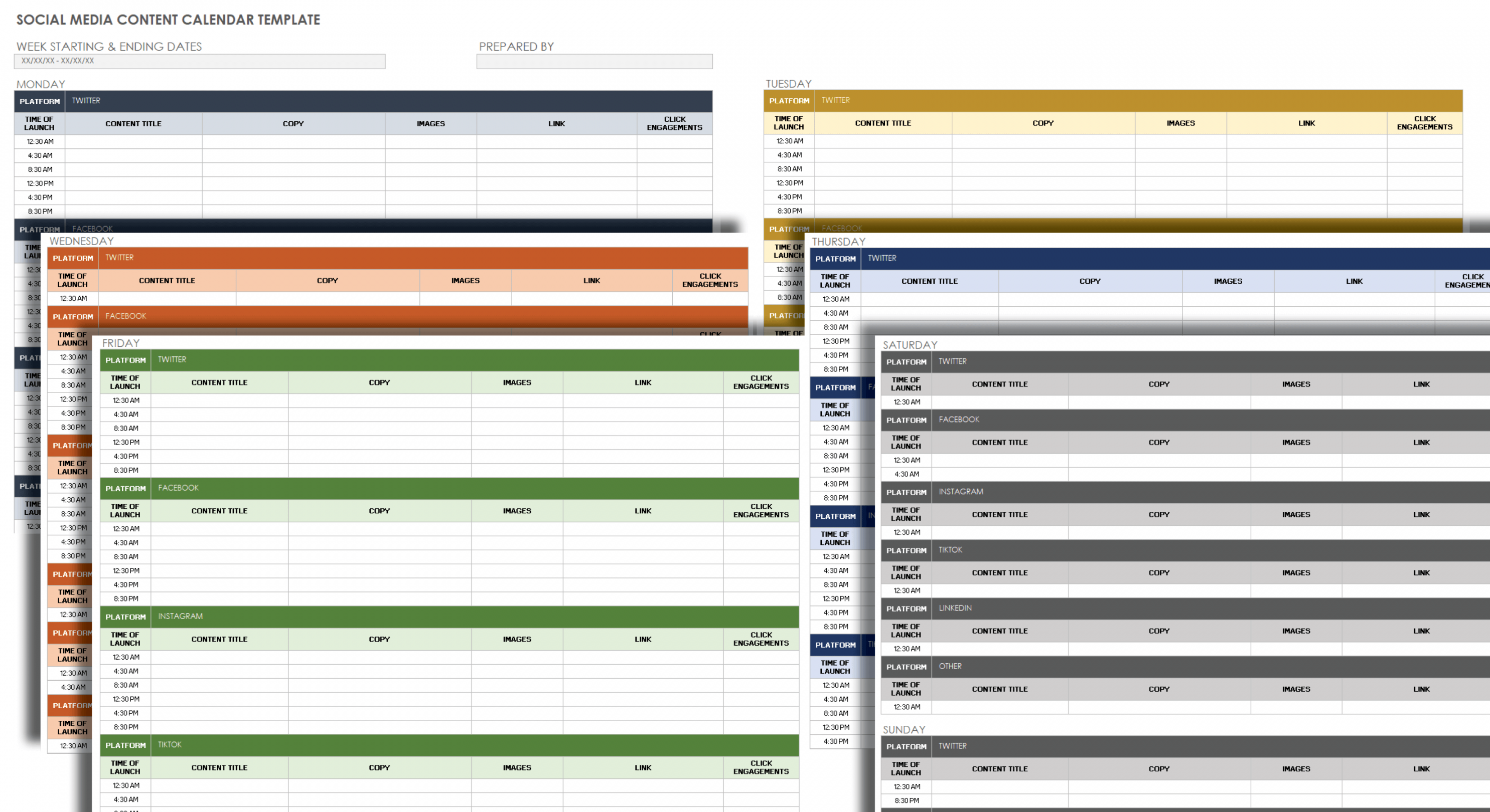 Free Google Sheets Social Media Calendars  Smartsheet