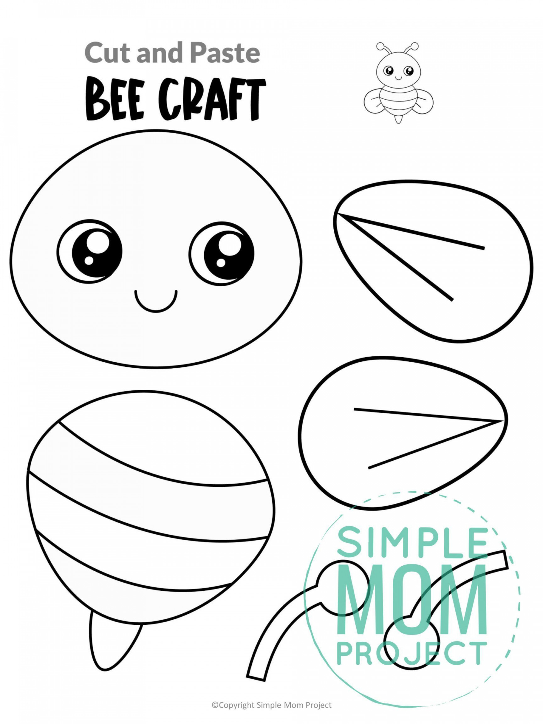 Free Printable Bumble Bee Craft Template  Bee crafts, Bumble bee