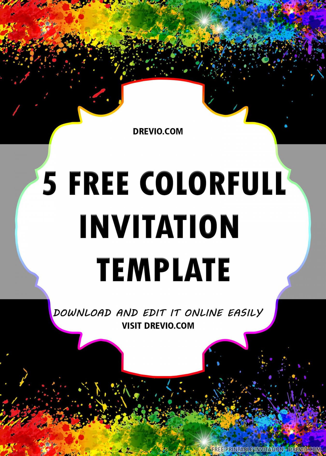 Free Printable Colorful Invitation Templates  Printable birthday