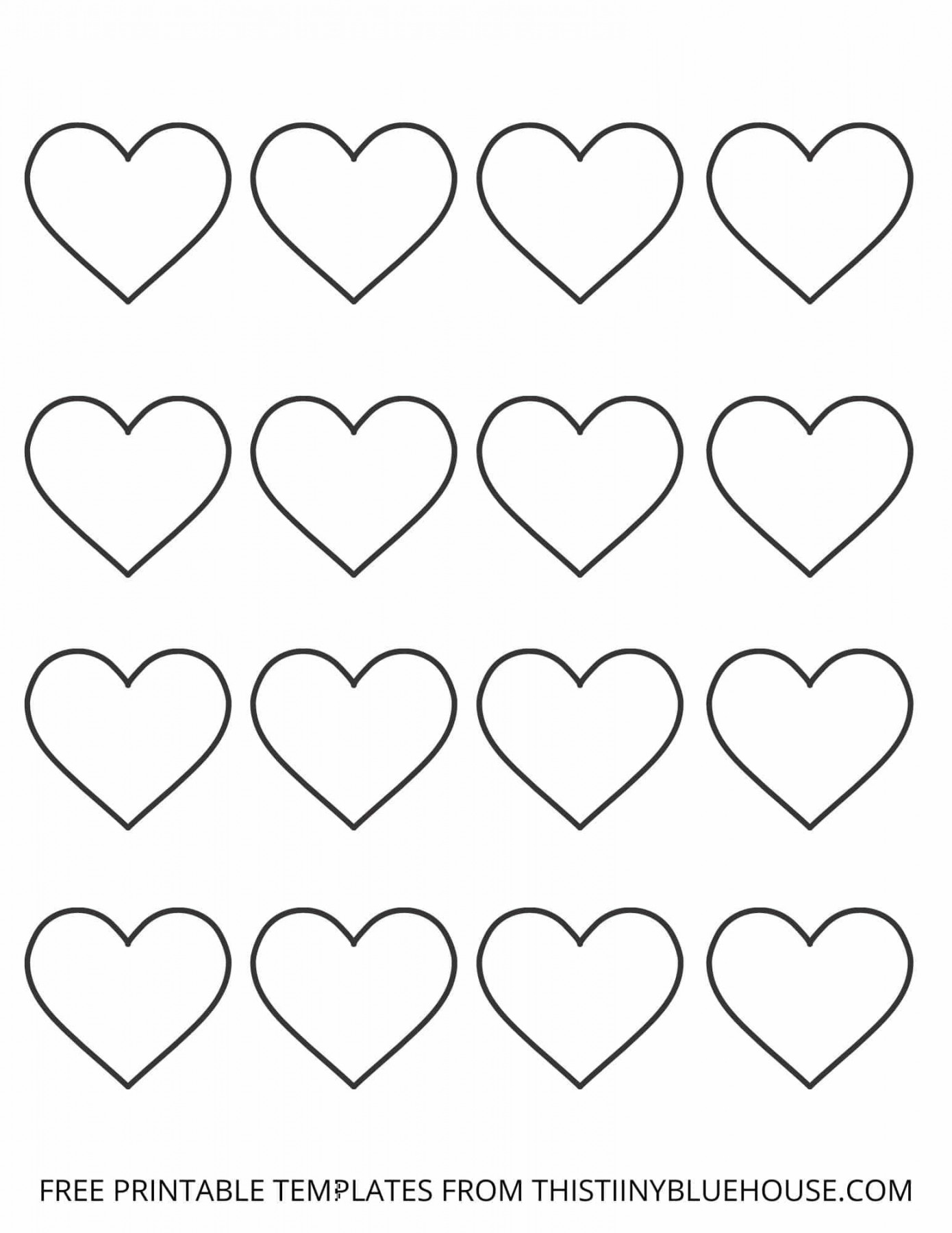 Free Printable Heart Template ( sizes of Heart Outlines Small