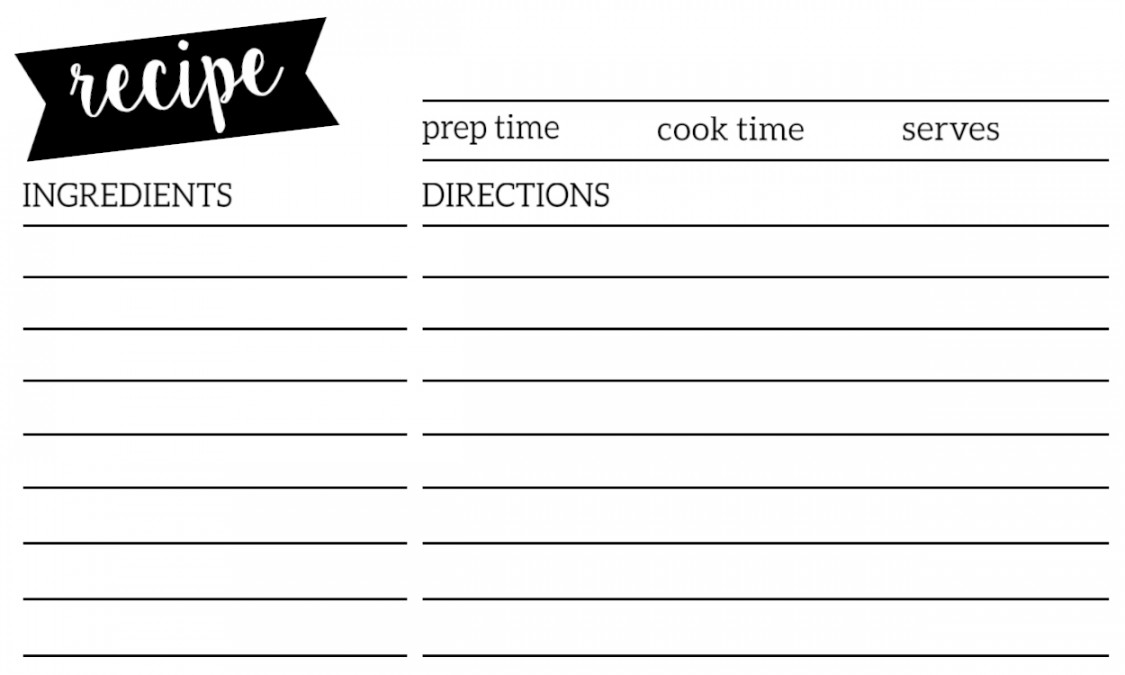 Free Recipe Card Template Printable - Paper Trail Design