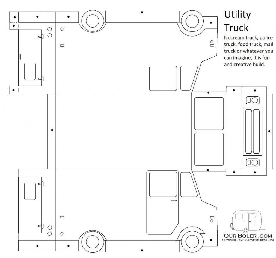 Image result for cardboard food truck template  Paper toys