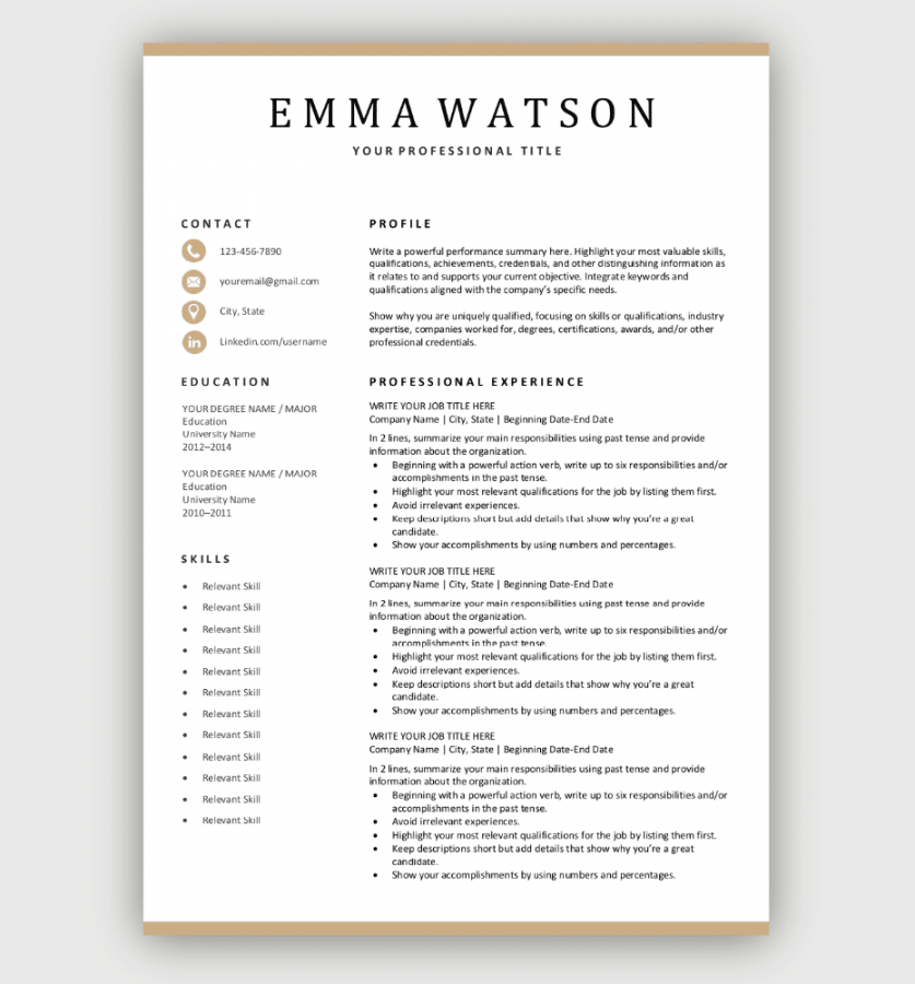 Modern Resume Template - Download for Free