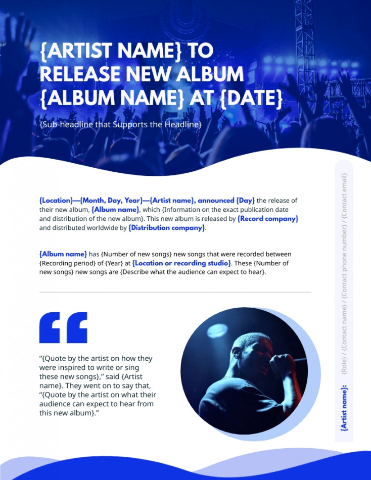 Music Press Release Template  Visme