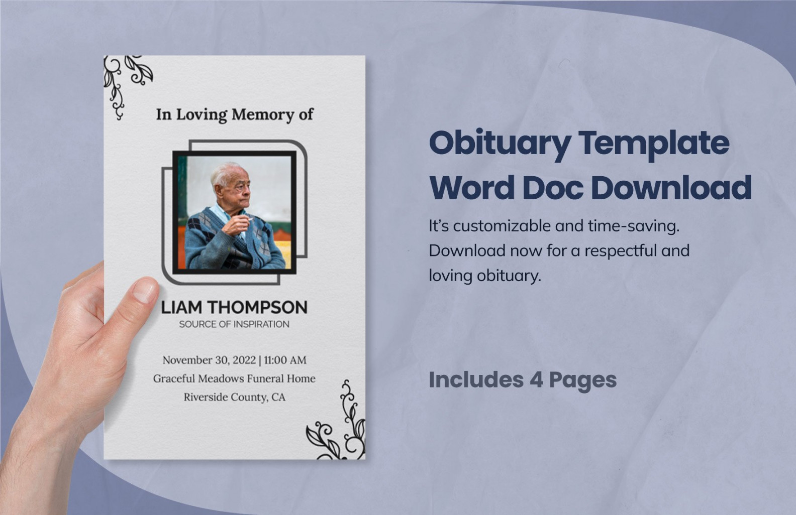 Obituary Template Word Doc Download - Download in Word